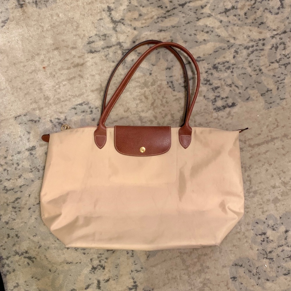 Longchamp Le Pliage tan purse